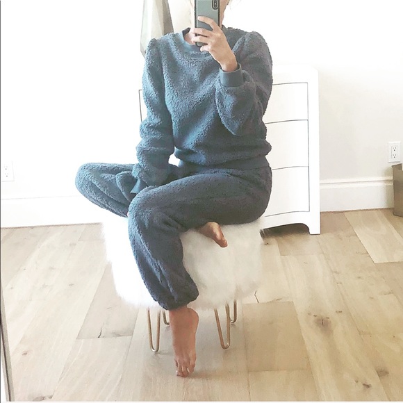 WHISTLER Blue Gray Sherpa Top & Pants Set - Picture 8 of 9